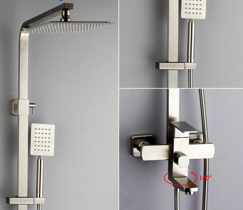 Stainless Steel Luxury Wall Mounted Hot & Cold Rain Shower Faucet System - Westfield Retailers
