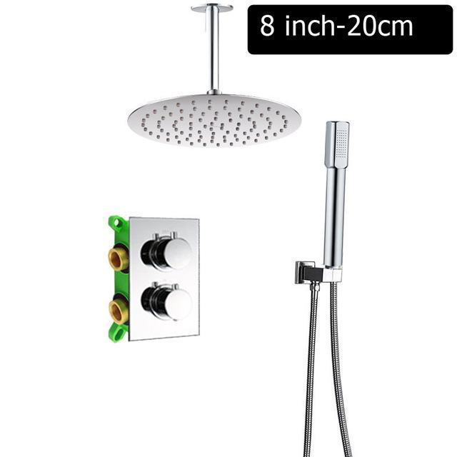 Wall Mounted Chrome Thermostatic Shower Faucet Dual Handle - Westfield Retailers