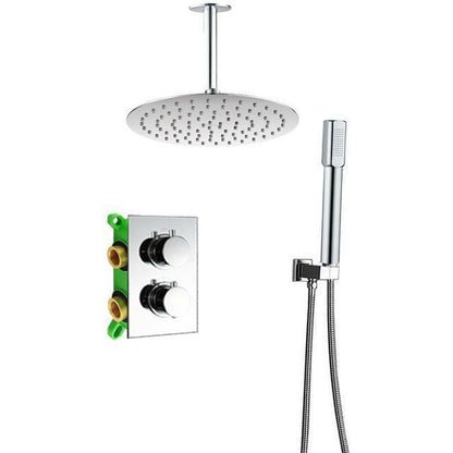 Wall Mounted Chrome Thermostatic Shower Faucet Dual Handle - Westfield Retailers