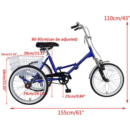 Portable Adult Tricycle Bike 3 Wheeler - Westfield Retailers