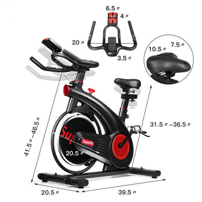 Indoor Stationary Exercise Cycling Bike Silent Belt with Heart Rate Monitor and 20lbs Steel Flywheel